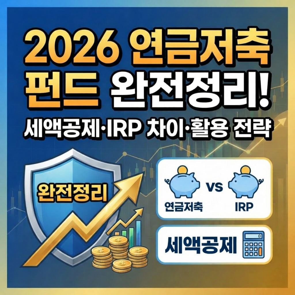 2026 연금저축 펀드 추천 완전정리｜연금저축 세액공제·IRP 차이·연금저축계좌 활용 전략