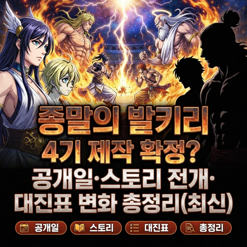 종말의 발키리 4기 제작 확정? 공개일·스토리 전개·대진표 변화 총정리(최신)