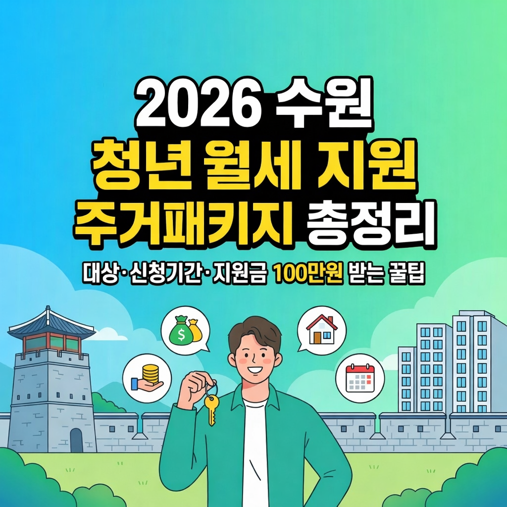 2026 수원 청년월세지원 주거패키지 총정리,대상·신청기간·지원금 100만원 받는 꿀팁